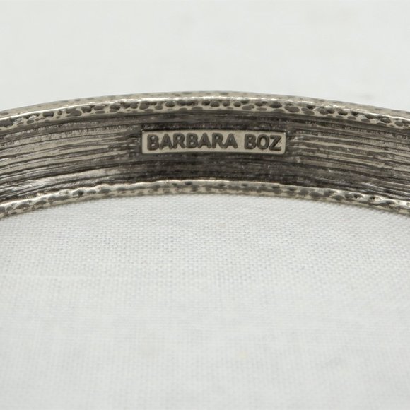 Barbara Boz Dark Silver-tone Hammered Bracelet Bangle - Picture 3 of 4
